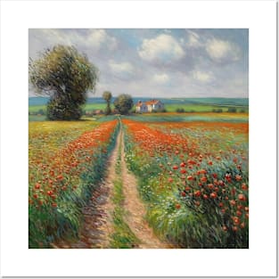 Monet Poppy field landscape painting Posters and Art